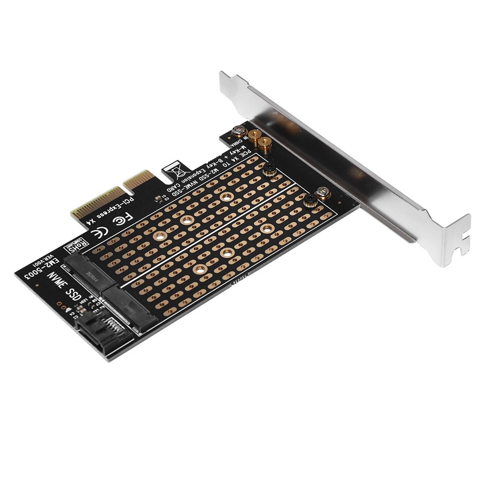 Makki Адаптер M2 SSD NVMe+SATA (M-key+B-key) to PCI Express 3.0 4x adapter - MAKKI-M2-PCIE-2X