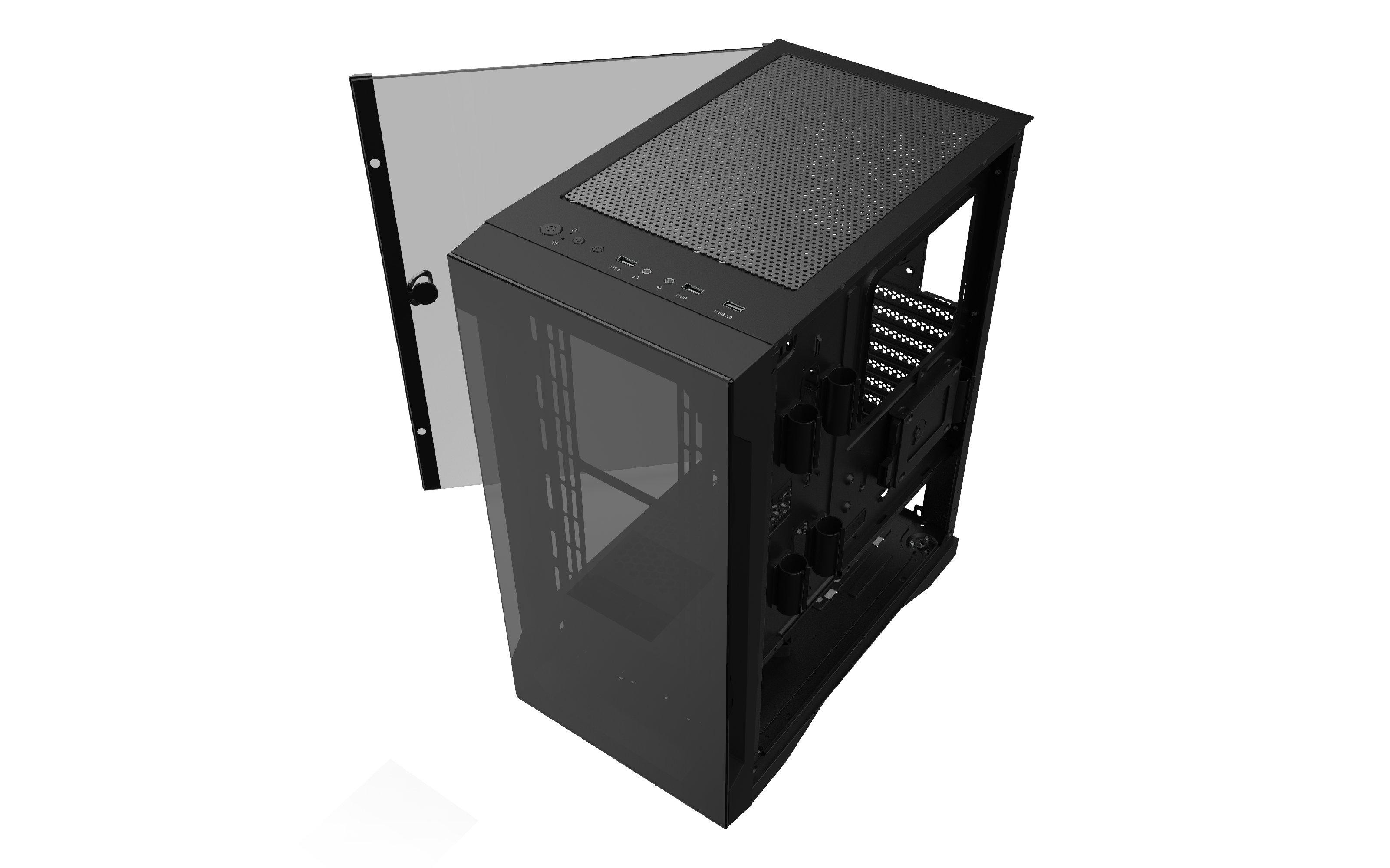 Gamdias кутия Case ATX - TALOS E2 Elite - aRGB, Tempered Glass