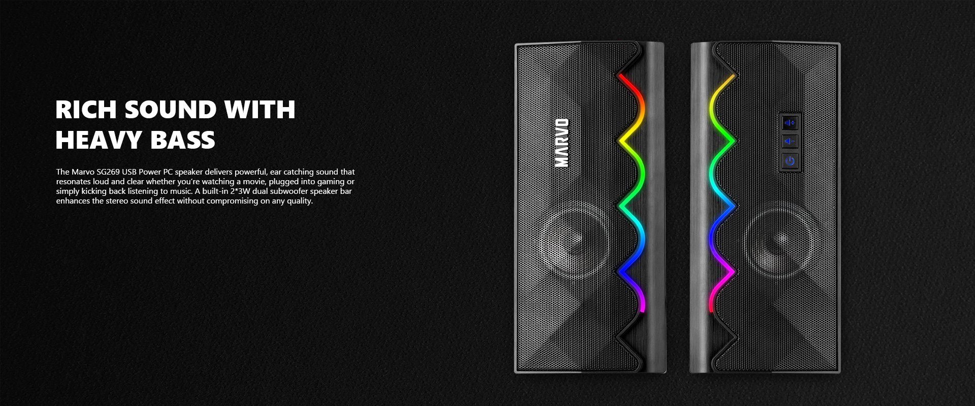 Marvo Тонколони Gaming Speakers 2.0 6W Bluetooth RGB - MARVO-SG-269