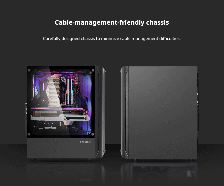 Zalman кутия за компютър Case ATX - N4 - RGB, Tempered Glass