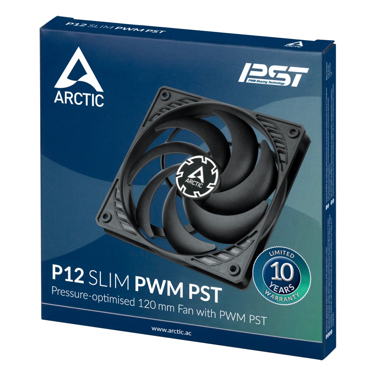 Arctic управляем вентилатор Fan 120x120x15mm - P12 SLIM PWM PST - 300-2100 RPM