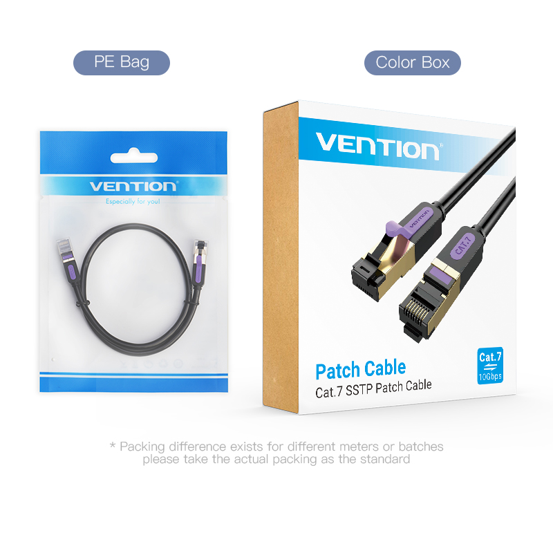 Vention Кабел LAN SSTP Cat.7 Patch Cable - 5M Black 10Gbps - ICDBJ
