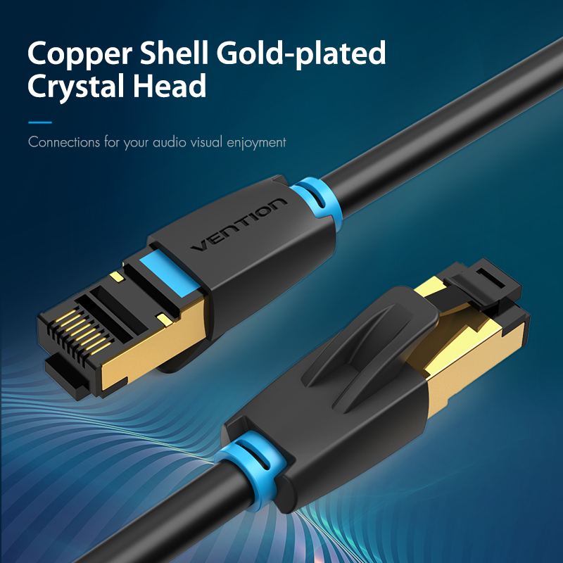 Vention Кабел LAN SFTP Cat.8 Patch Cable - 1M Black 40Gbps - IKABF