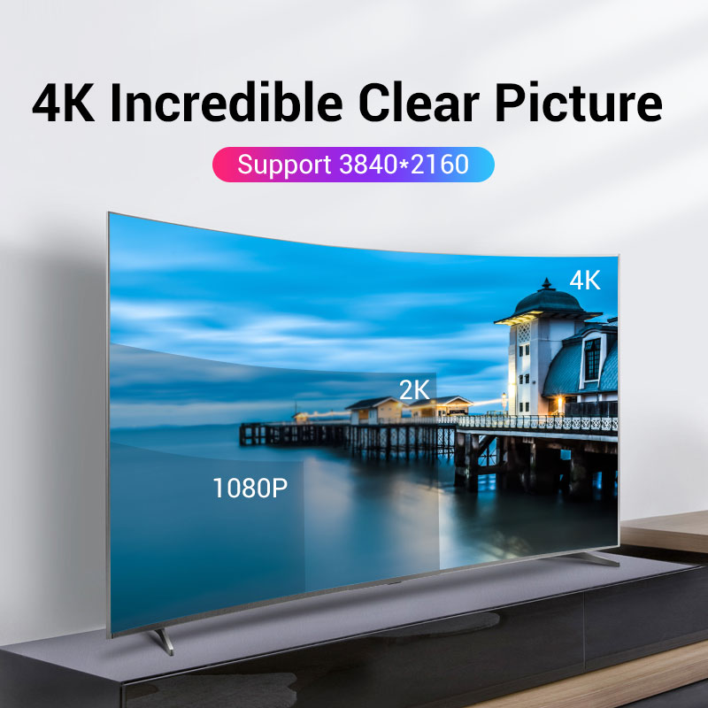 Vention Кабел Cable - Display Port v1.2 DP M / M Black 4K 1M - HACBF