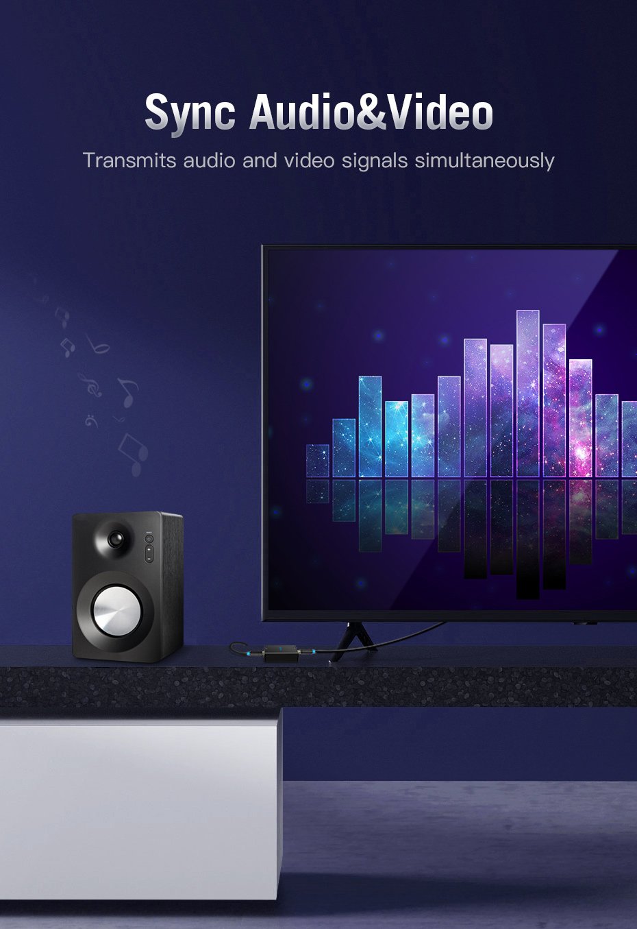 Vention Кабел HDMI v2.0 M / M 4K/60Hz Gold - 1.5M Black - AACBG