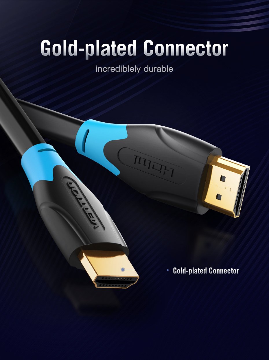 Vention Кабел HDMI v2.0 M / M 4K/60Hz Gold - 3M Black - AACBI