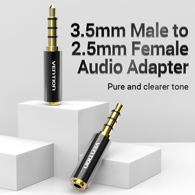 Vention адаптер Adapter Audio 3.5mm M / 2.5mm F Black Metal - BFBB0