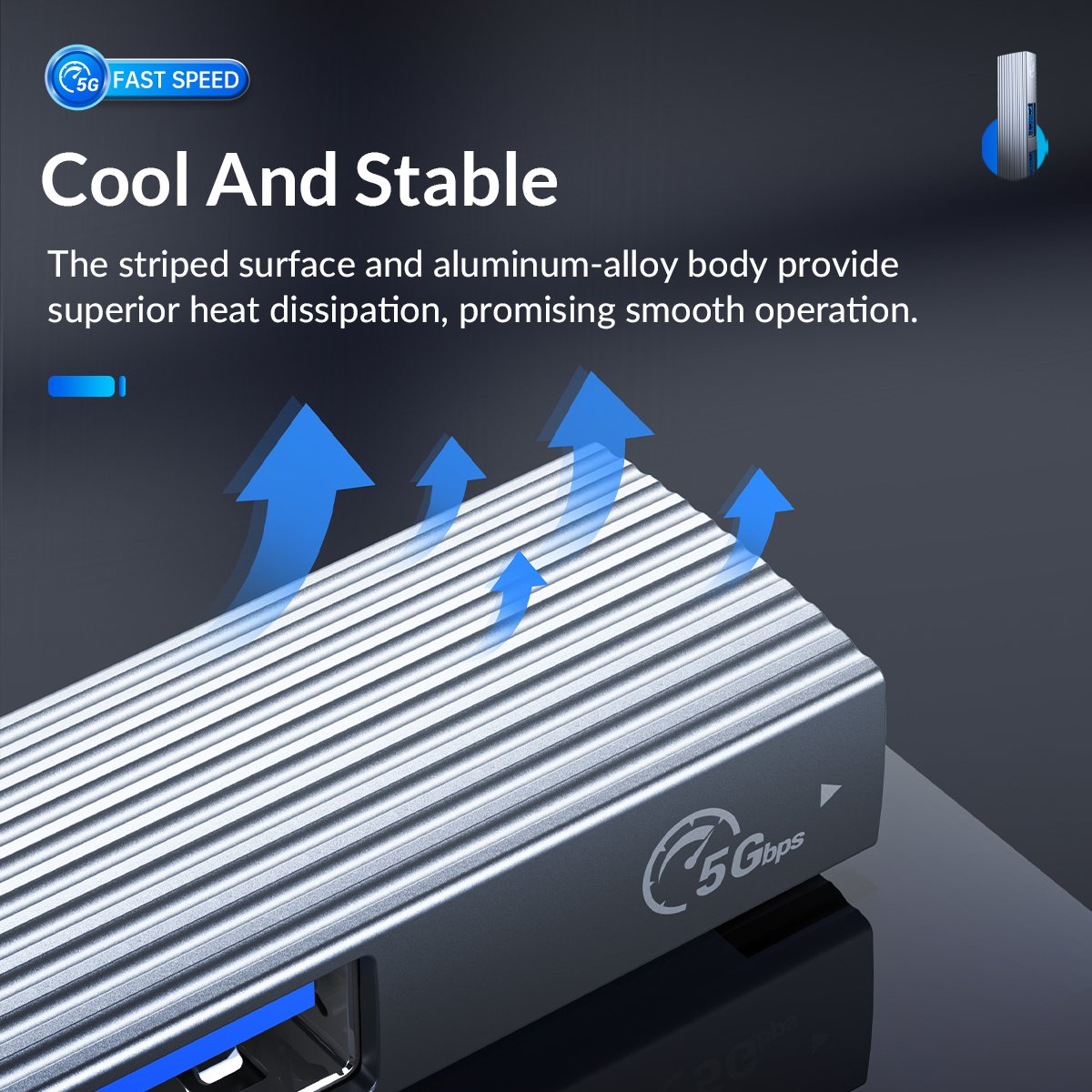 Orico хъб USB3.0/2.0 HUB 4 port, Aluminum - AH-A13-GY