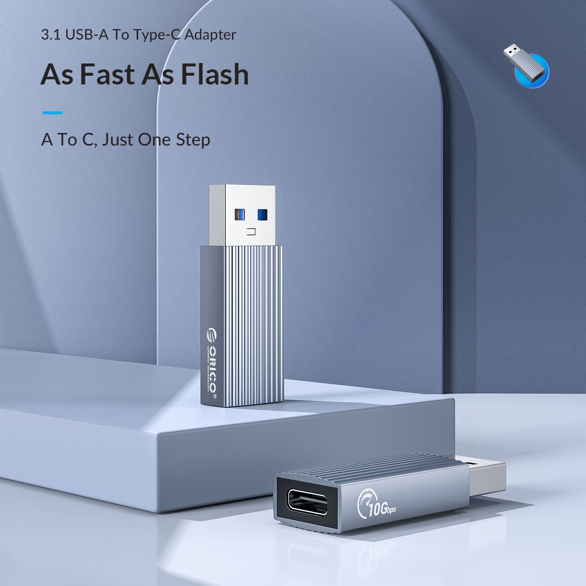 Orico Адаптер Adapter USB3.1 to Type-C (female) - AH-AC10-GY