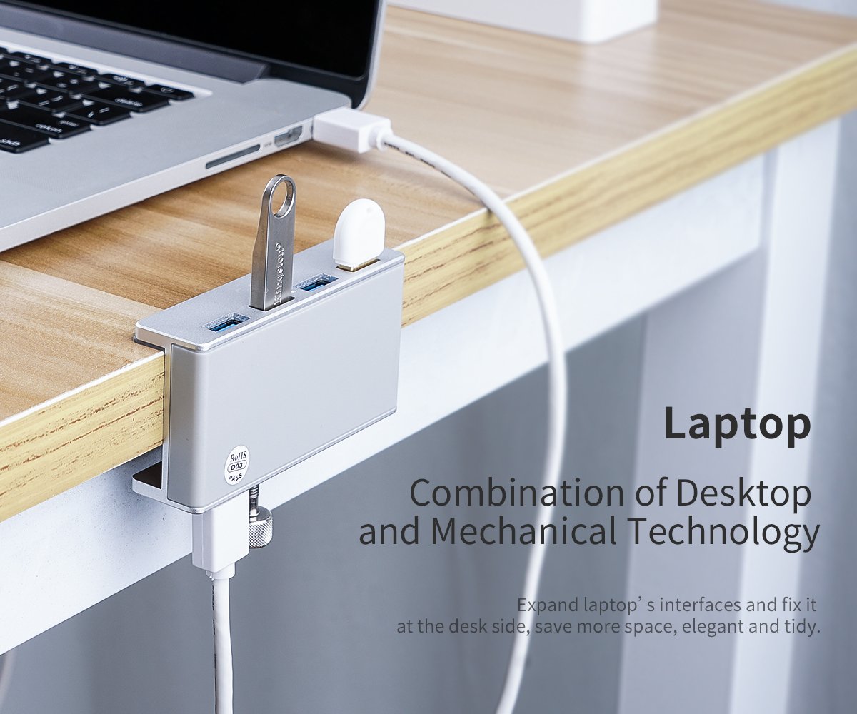 Orico хъб USB 3.0 HUB Clip Type 4 port - Aluminum - MH4PU-SV