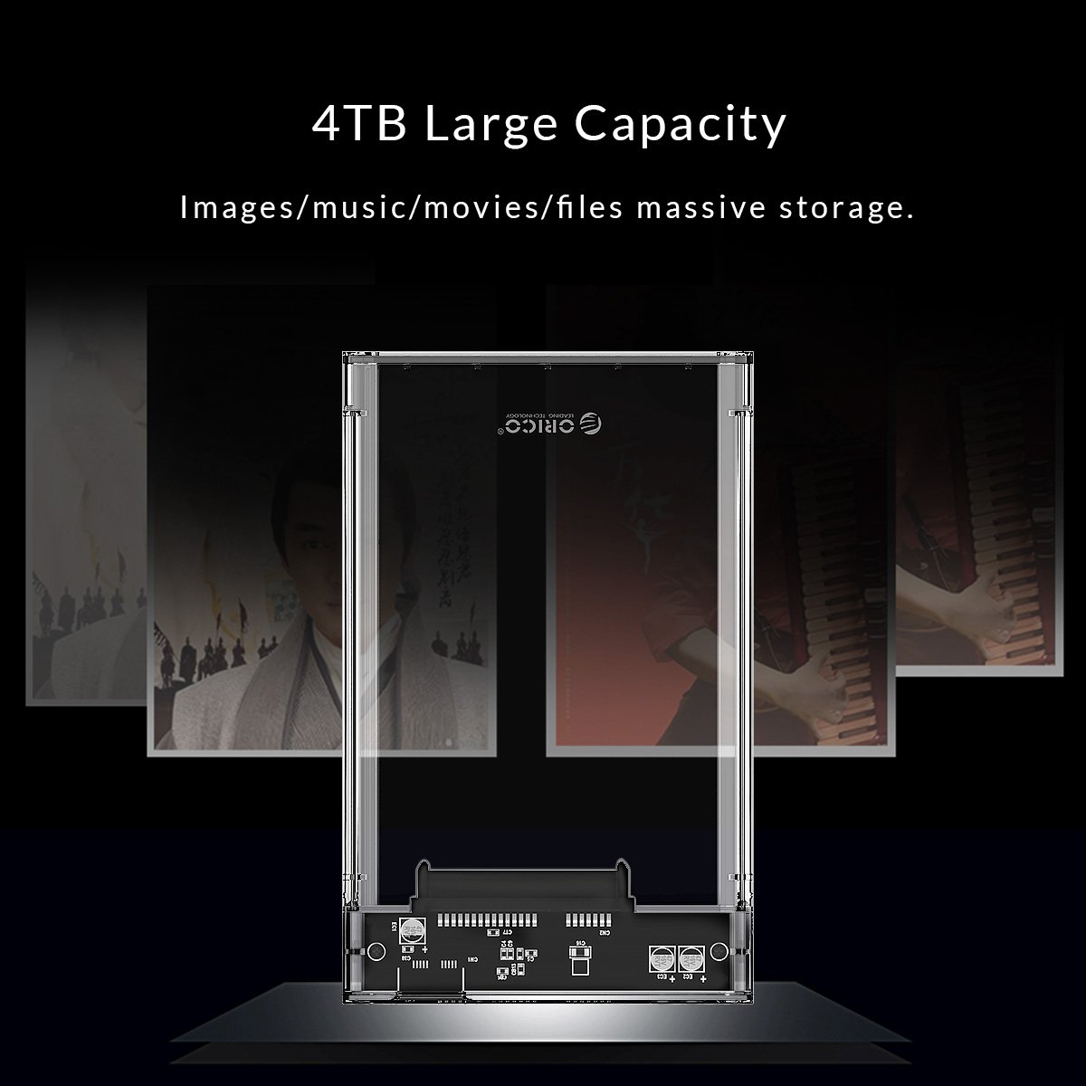 Orico външна кутия за диск Storage - Case - 2.5 inch 5Gbps Type-C Transparent - 2139C3-G2-CR-EP
