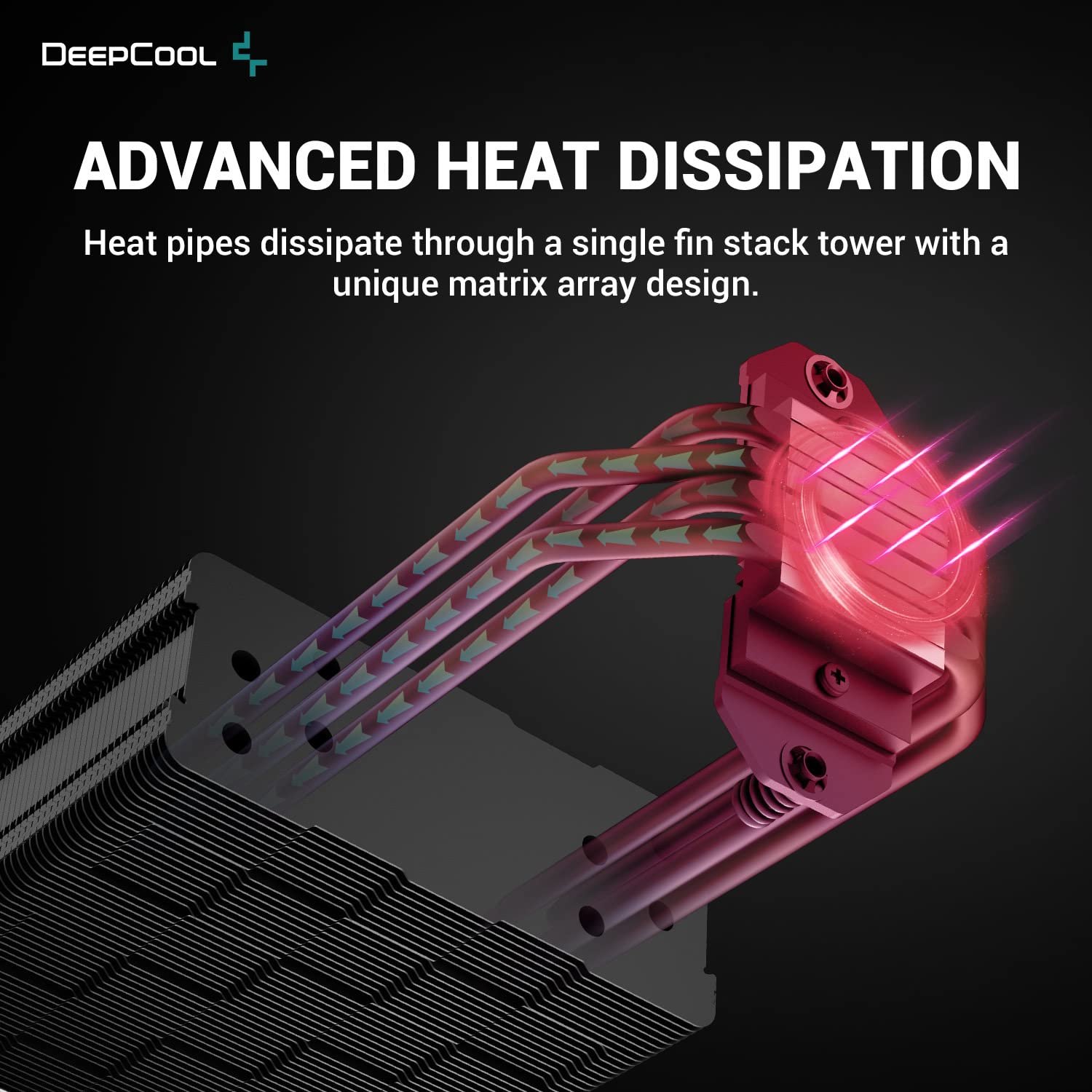DeepCool охладител CPU Cooler AK400 Zero Dark - LGA1700/AM5