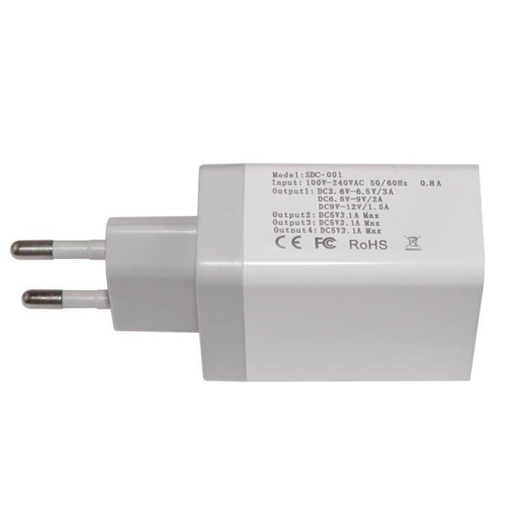Makki бързо зарядно Fast Charger - QC3.0+3xUSB 30W White - MAKKI-QC48W4
