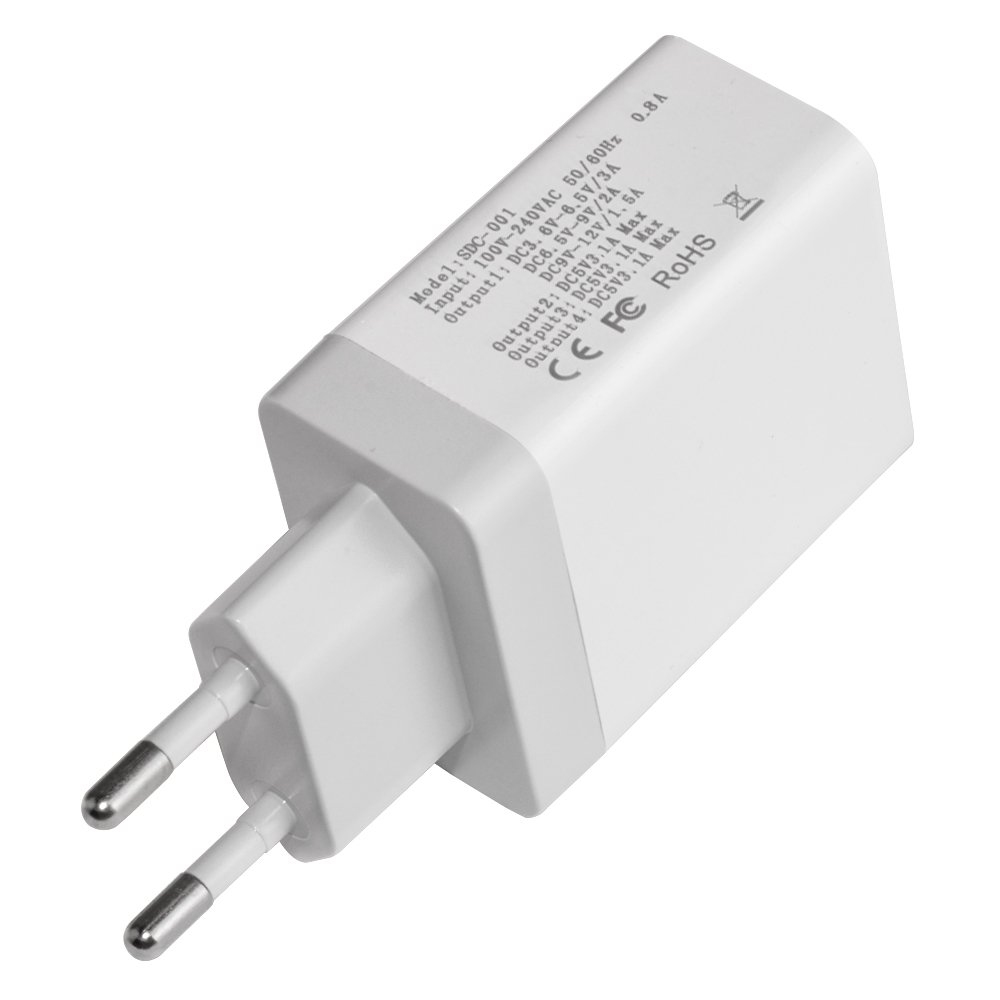 Makki бързо зарядно Fast Charger - QC3.0+3xUSB 30W White - MAKKI-QC48W4