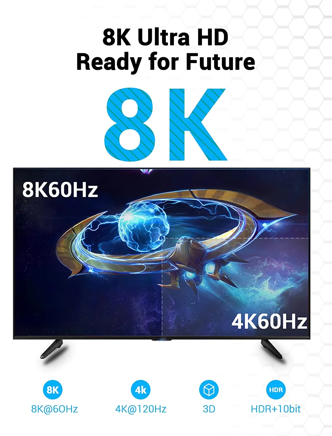 Vention Кабел HDMI v2.1 M / M 3m - 8K Dolby Vision HDR - AANBI