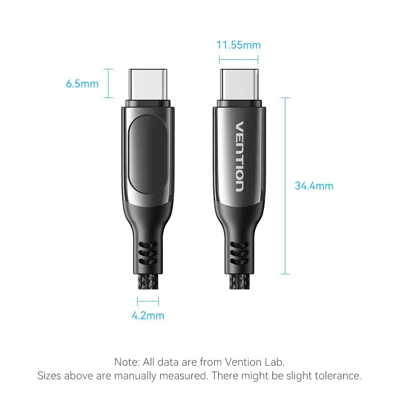 Vention кабел USB2.0 Type-C/Type-C 100W 1.2m - TAYBAV