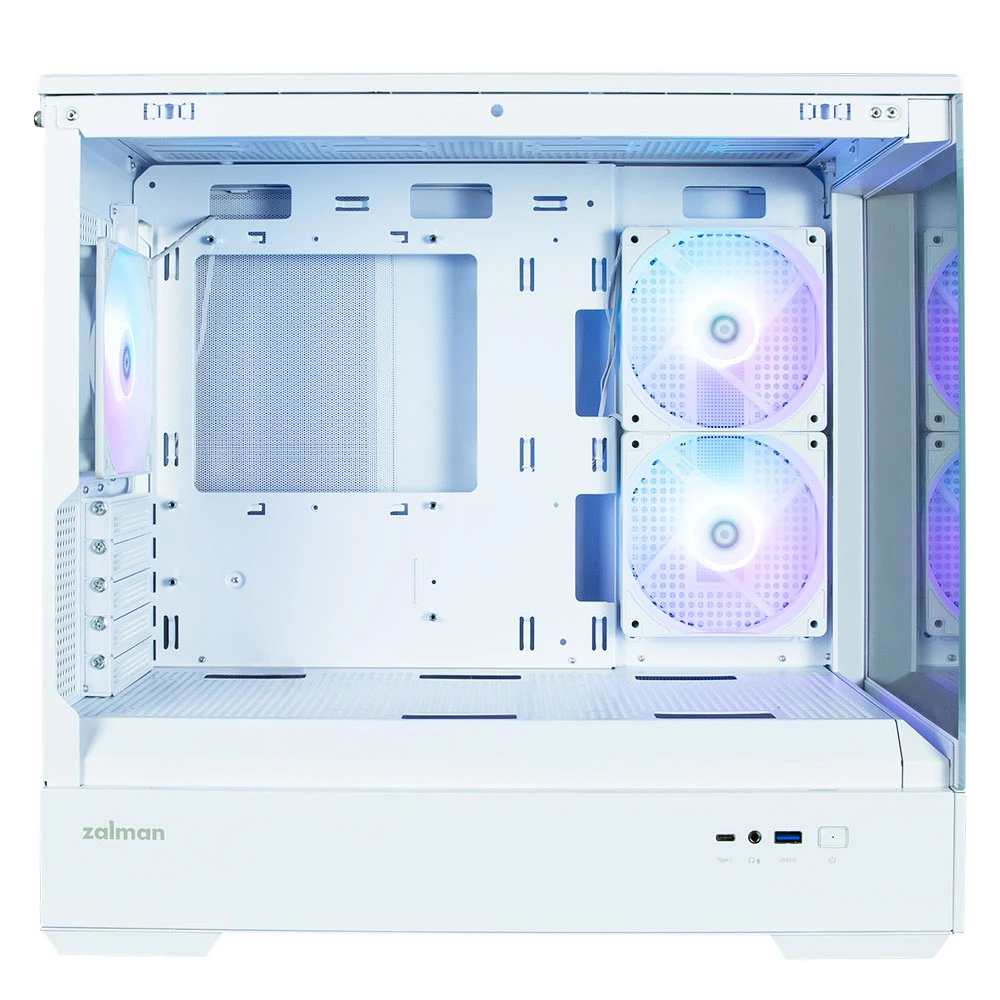 Zalman кутия Case mATX - P30 White - aRGB, Tempered Glass