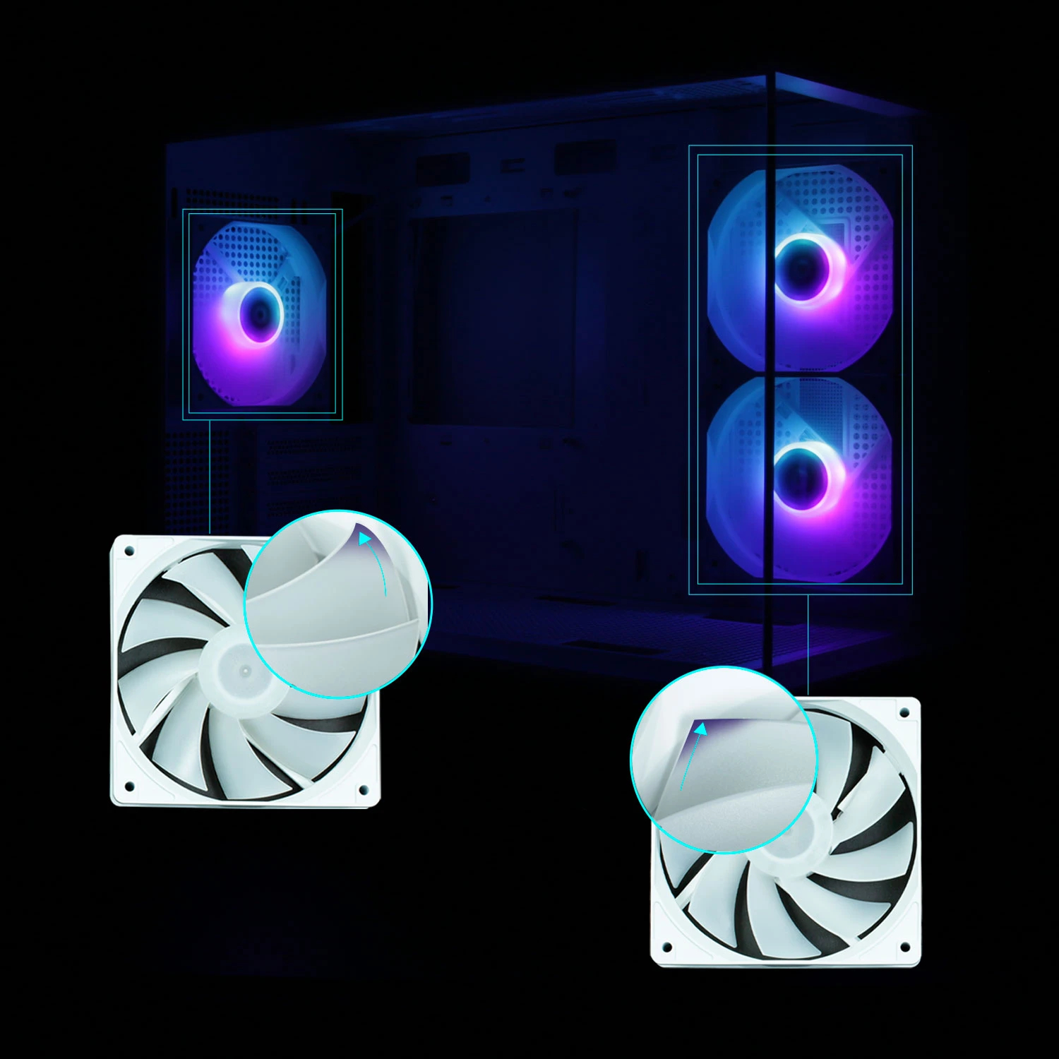 Zalman кутия Case mATX - P30 White - aRGB, Tempered Glass
