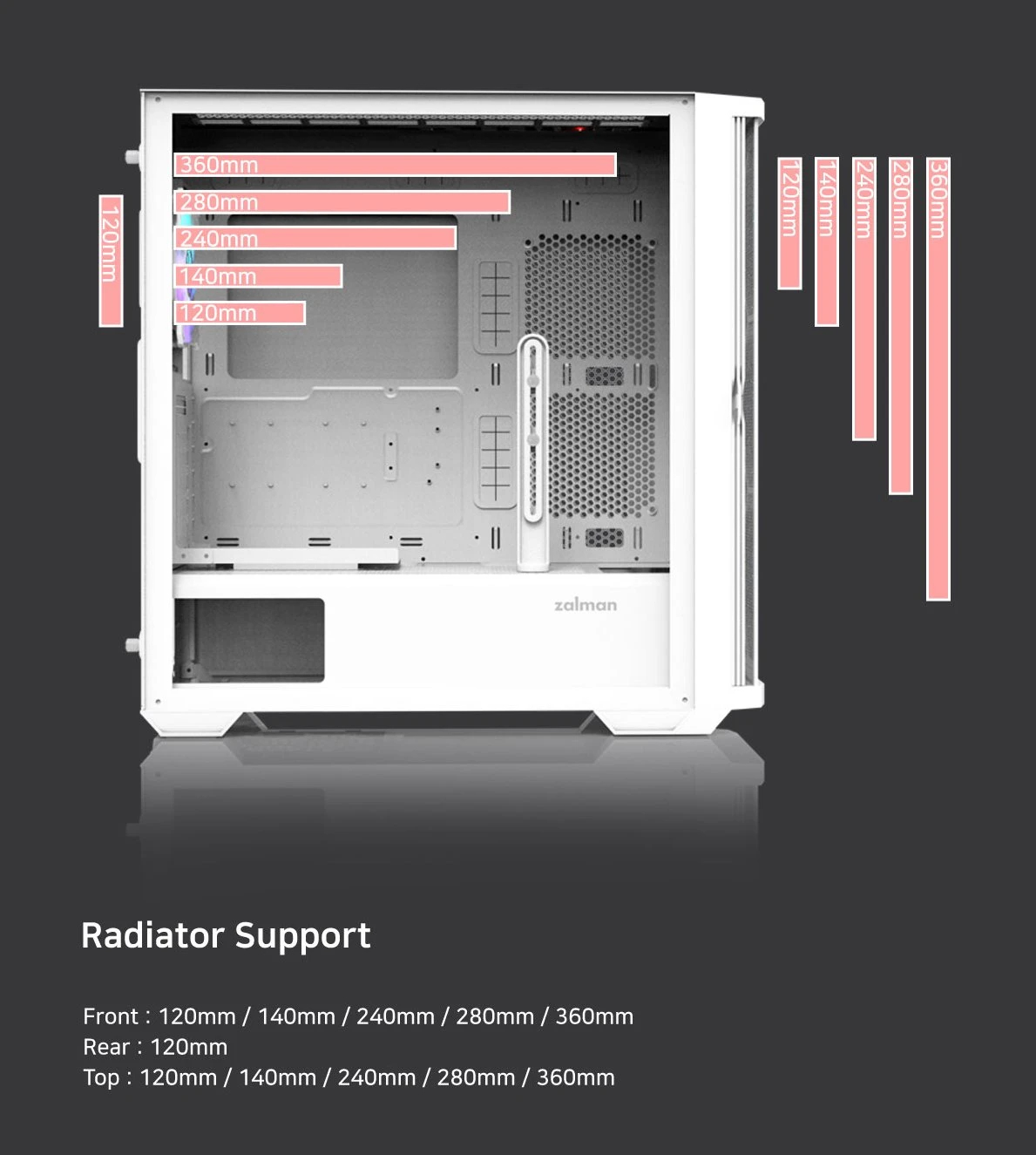 Zalman кутия Case EATX - Z10 DUO White - Mesh/Tempered Glass