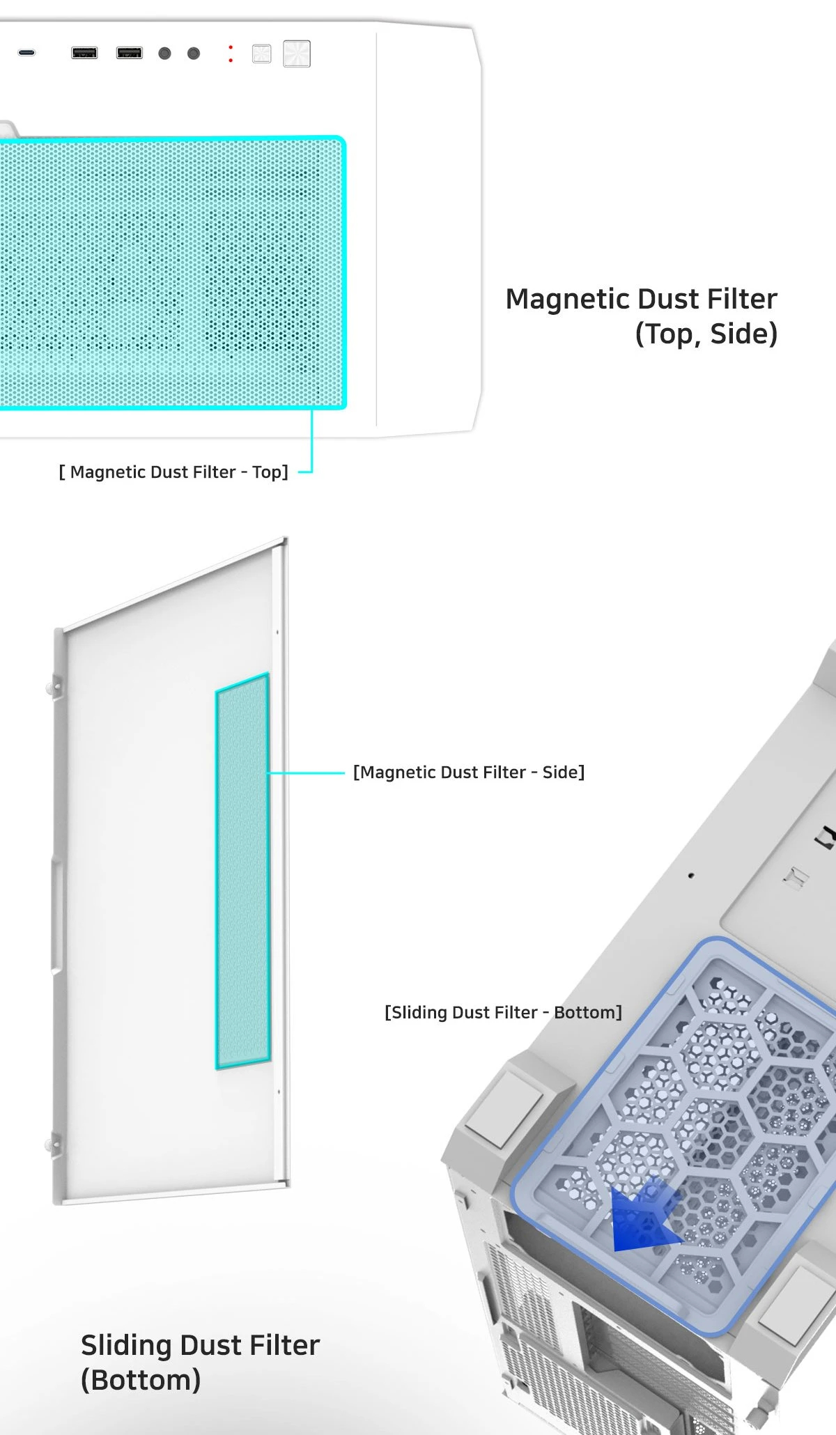 Zalman кутия Case EATX - Z10 DUO White - Mesh/Tempered Glass
