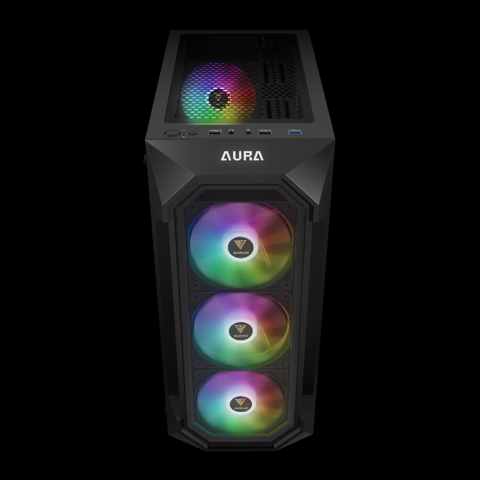 Gamdias кутия Case ATX - AURA GC1 Elite - Mesh, RGB, Tempered Glass