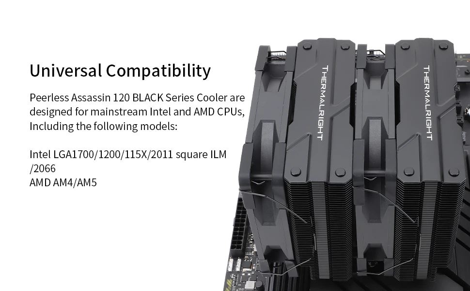 Thermalright охладител CPU Cooler Peerless Assassin 120 Black - Dual-Tower - LGA1851/LGA1700/AM5