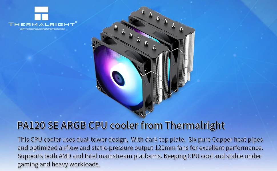 Thermalright охладител CPU Cooler Peerless Assassin 120 SE A-RGB - Dual-Tower - LGA1851/LGA1700/AM5