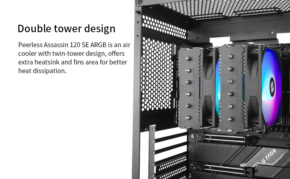 Thermalright охладител CPU Cooler Peerless Assassin 120 SE A-RGB - Dual-Tower - LGA1851/LGA1700/AM5