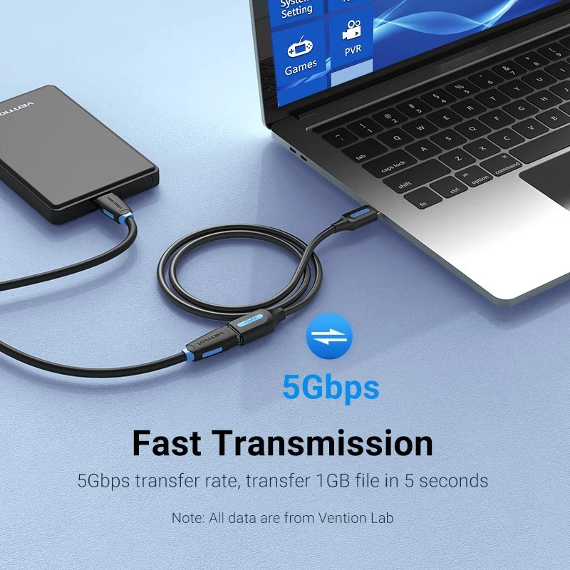 Vention Кабел USB 3.0 Extension AM / AF - 2.0M Black - CBHBH