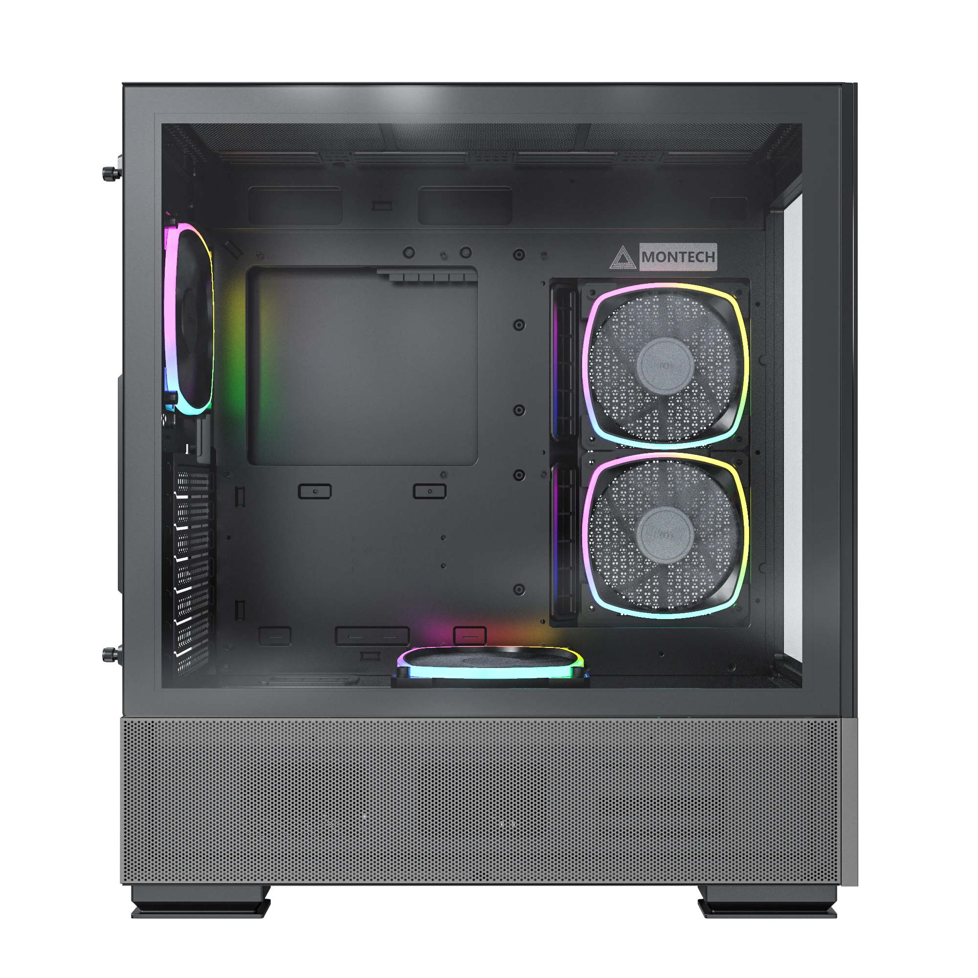 Montech кутия SKY TWO, Mid-tower Case, TG, 4x120mm ARGB Fans, Black