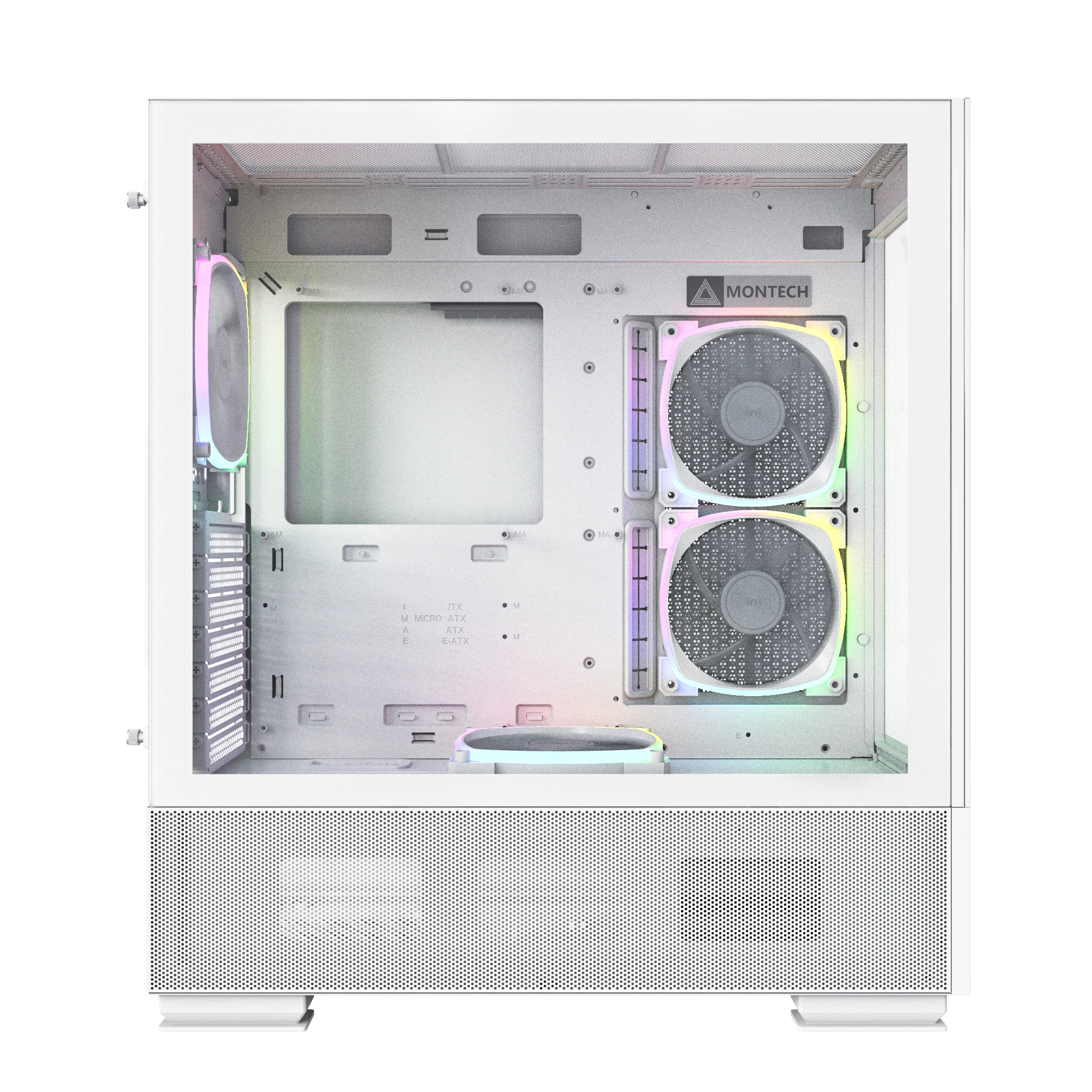 Montech кутия SKY TWO, Mid-tower Case, TG, 4x120mm ARGB Fans, White
