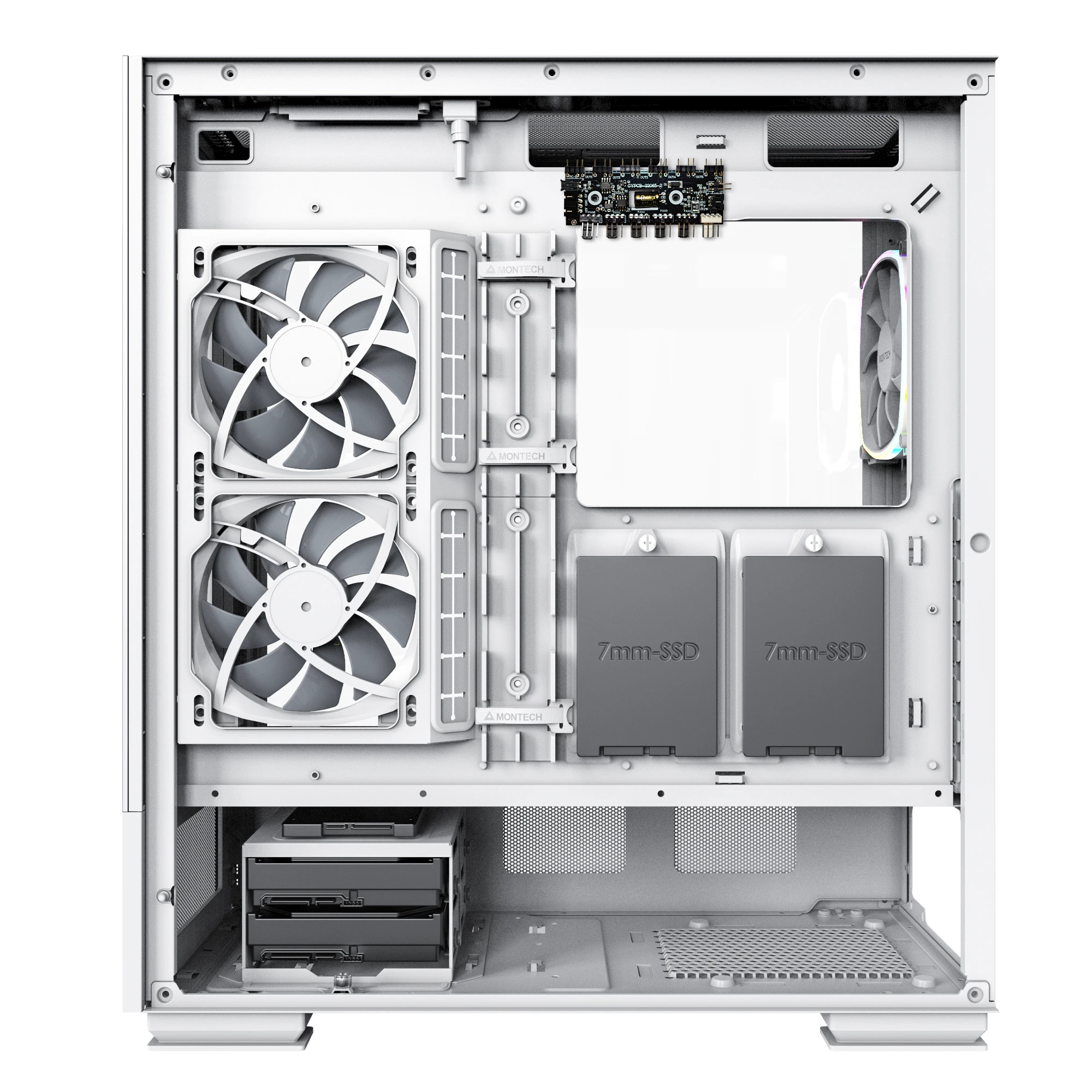 Montech кутия SKY TWO, Mid-tower Case, TG, 4x120mm ARGB Fans, White