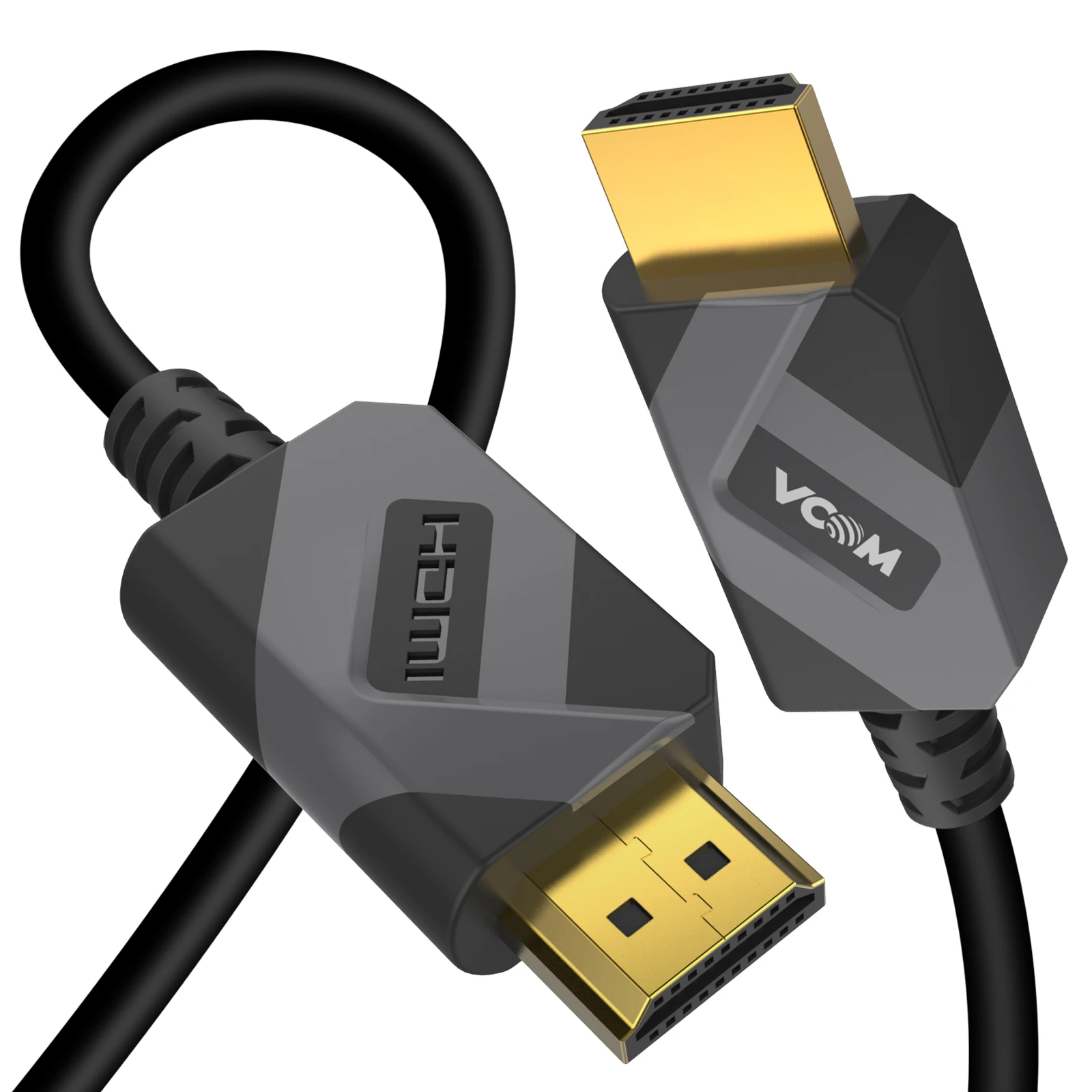 VCom Кабел HDMI v2.1 M / M 2.0m - 8K Dolby Vision HDR, Black/Grey - CG805-2.0m