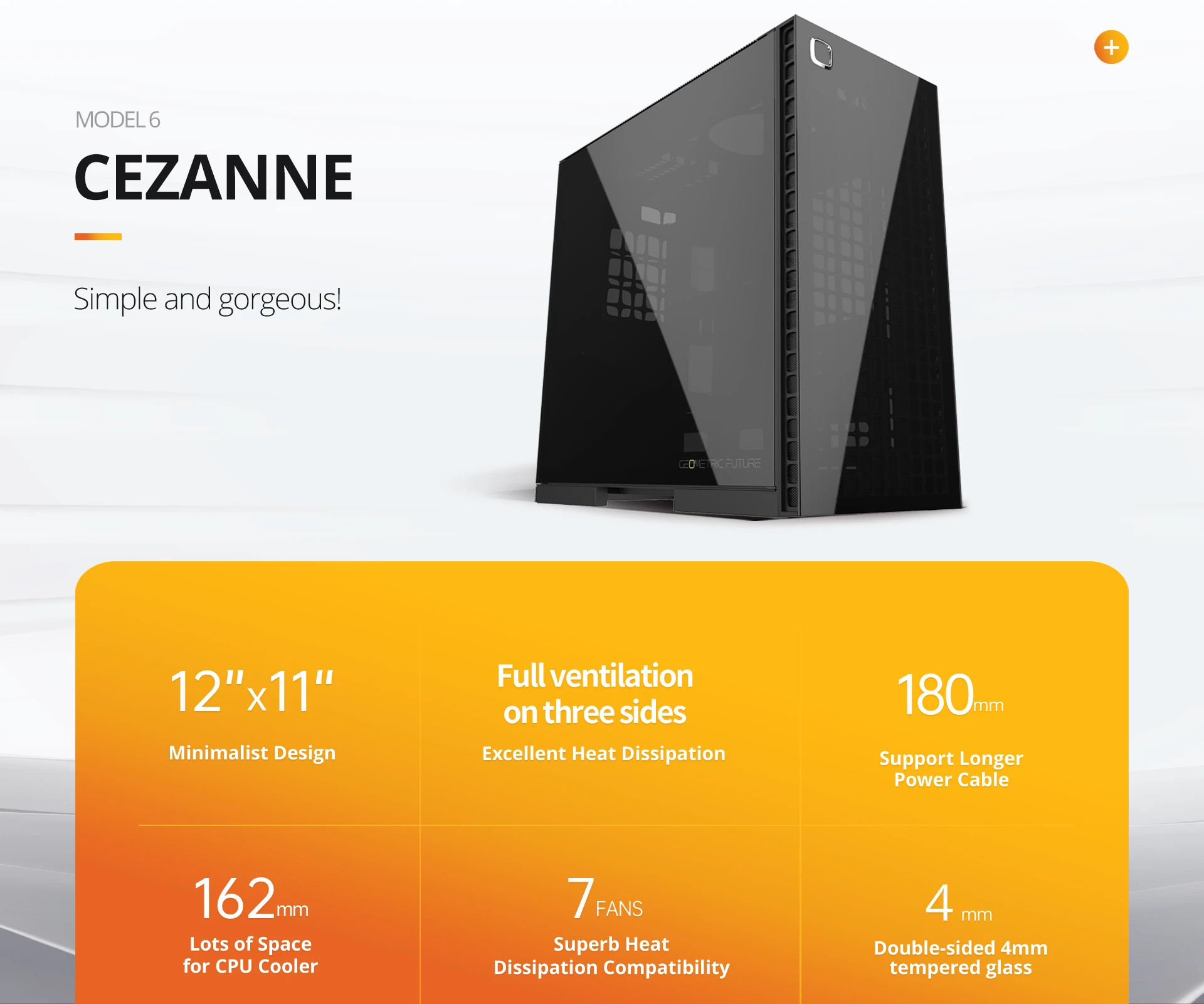 Geometric Future кутия Case EATX - Model 6 Cezanne Black