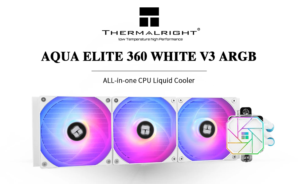 Thermalright водно охлаждане Water Cooling Aqua Elite 360 White A-RGB V3 - LGA1851/LGA1700/AM5