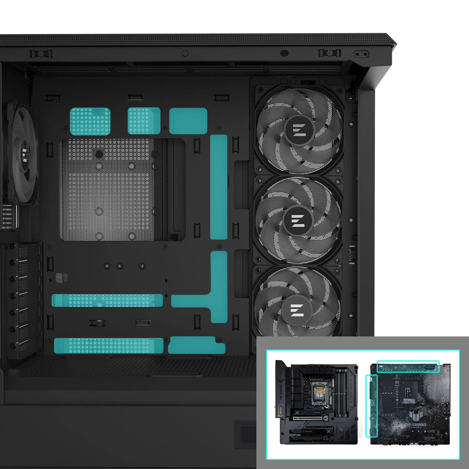 Zalman кутия Case ATX - P50 DS Black - Digital Display, Addressable RGB