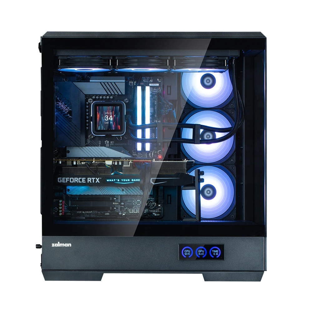 Zalman кутия Case ATX - P50 DS Black - Digital Display, Addressable RGB