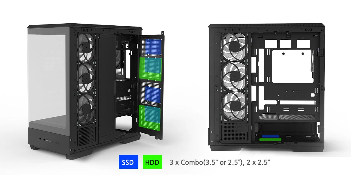 Zalman кутия Case ATX - P50 DS Black - Digital Display, Addressable RGB