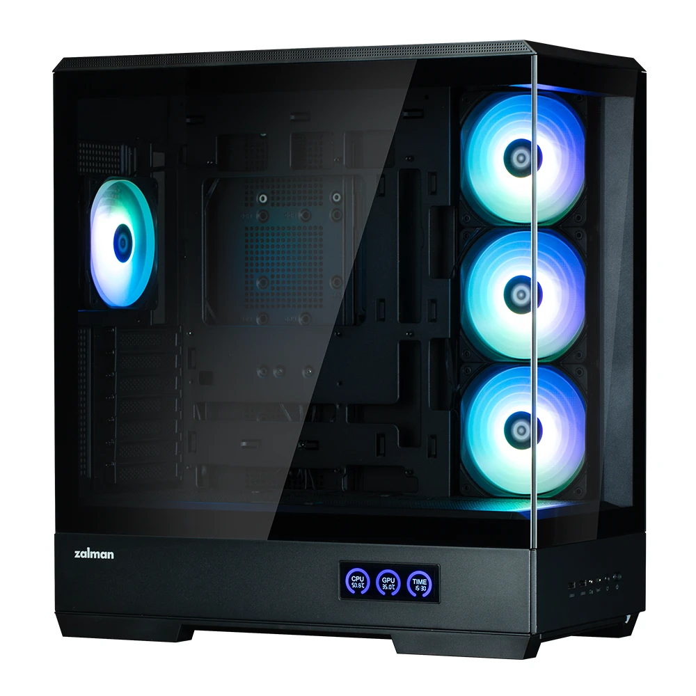 Zalman кутия Case ATX - P50 DS Black - Digital Display, Addressable RGB