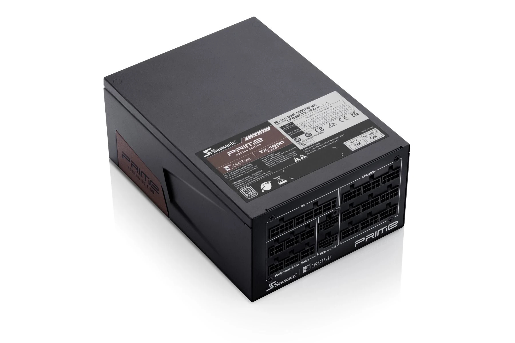 Seasonic захранване PSU ATX 3.1 1600W Titanium PCIe Gen 5 - PRIME NOCTUA EDITION TX-1600 - SSR-1600TR2-NE