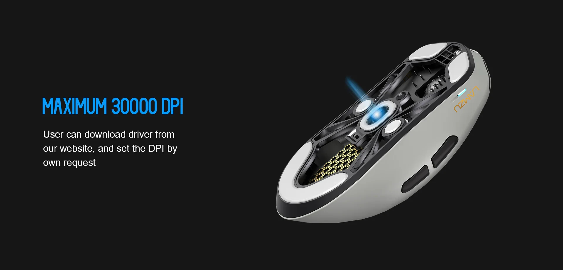 Lamzu професионална геймърска мишка MAYA X 8K - Wireless Gaming Mouse - White
