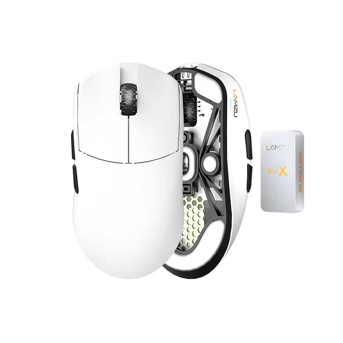 Lamzu професионална геймърска мишка MAYA X 8K - Wireless Gaming Mouse - White