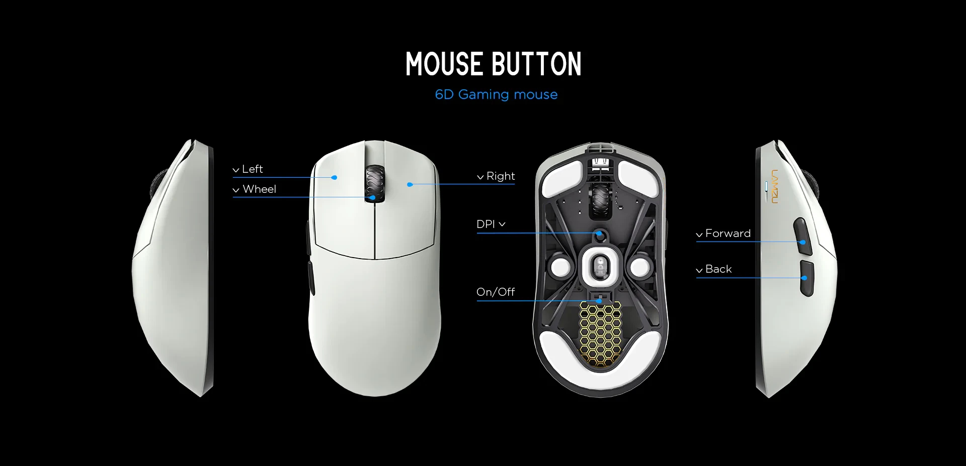 Lamzu професионална геймърска мишка MAYA X 8K - Wireless Gaming Mouse - White