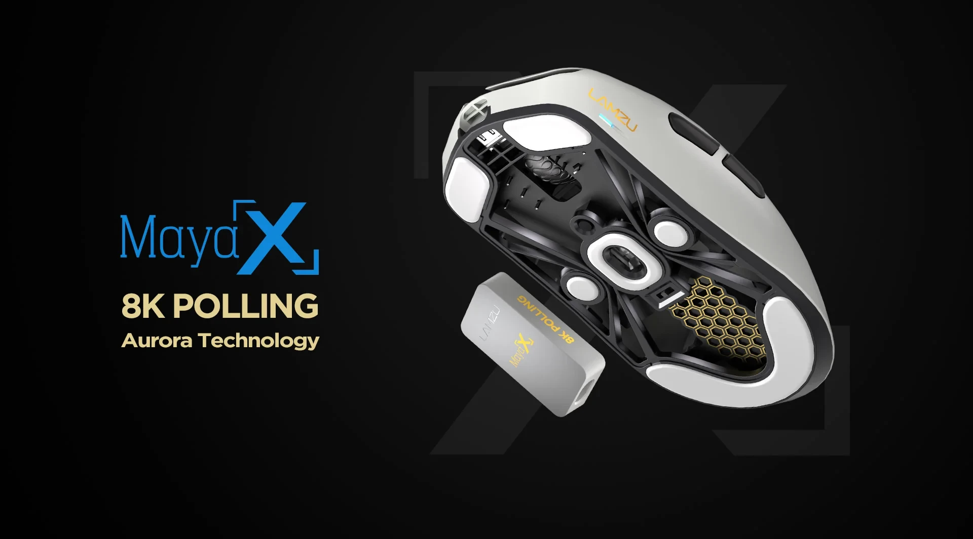 Lamzu професионална геймърска мишка MAYA X 8K - Wireless Gaming Mouse - White