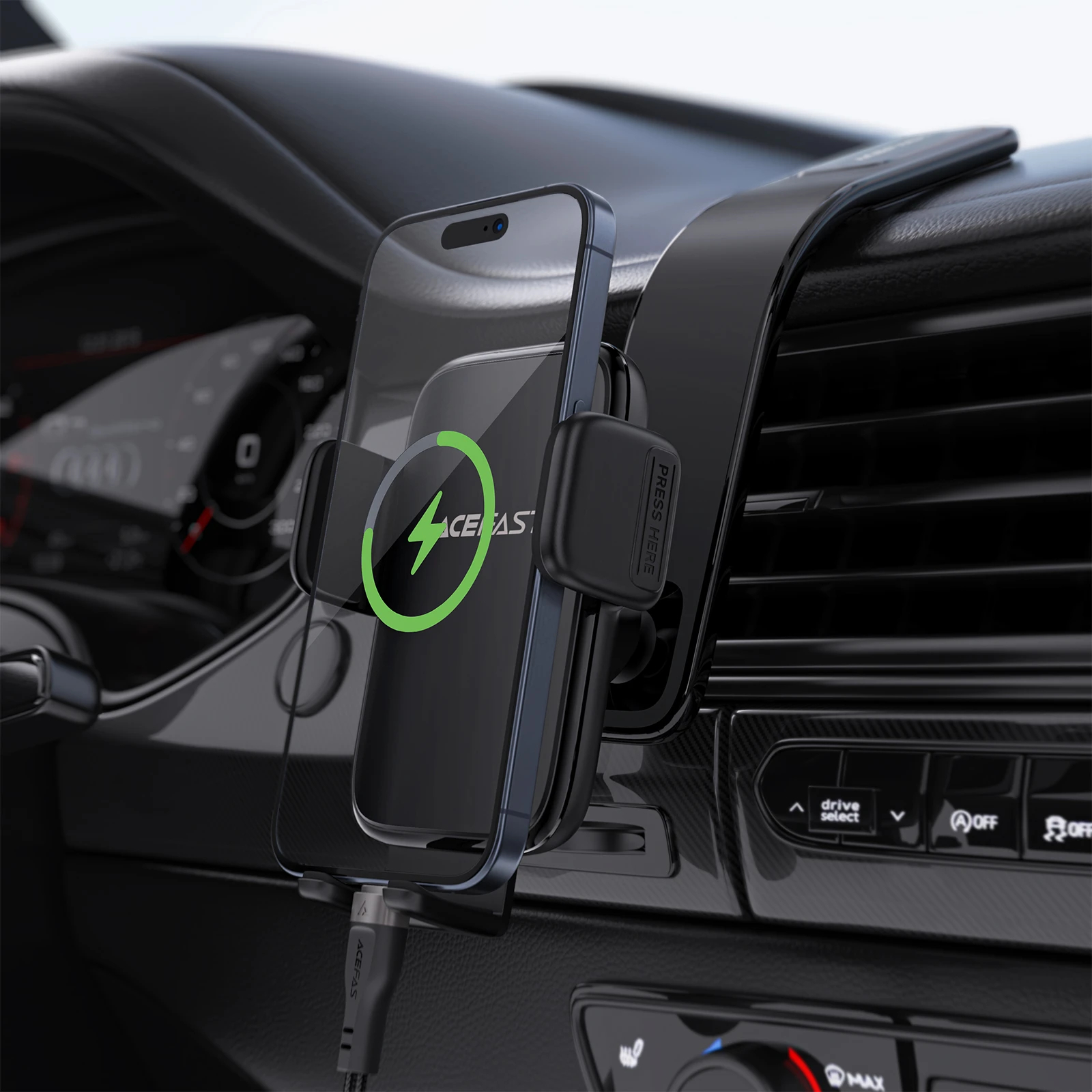 Acefast Стойка за телефон за кола Car phone holder - 360 degree - D28 Black