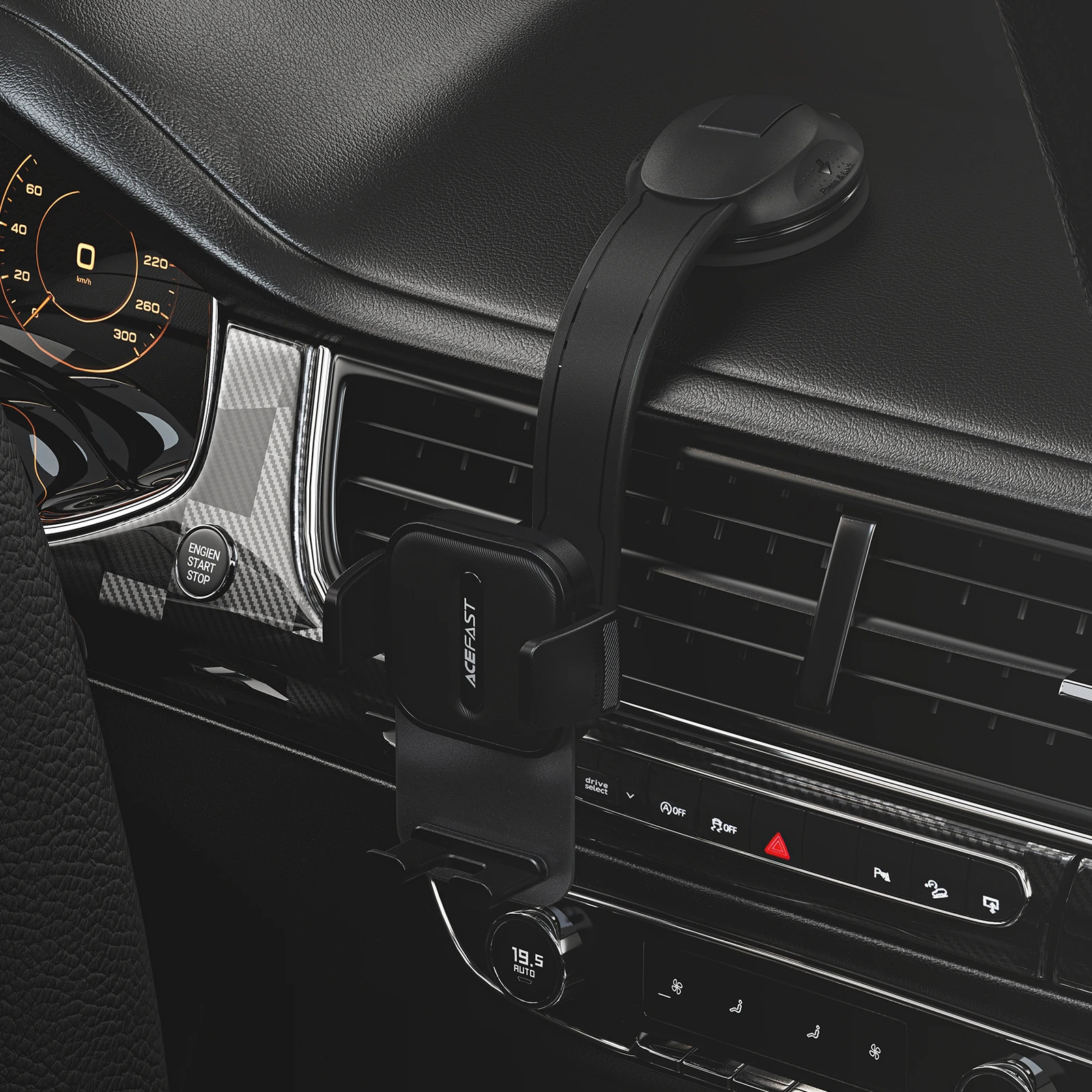Acefast Стойка за телефон за кола Car phone holder - 360 degree - D26 Black