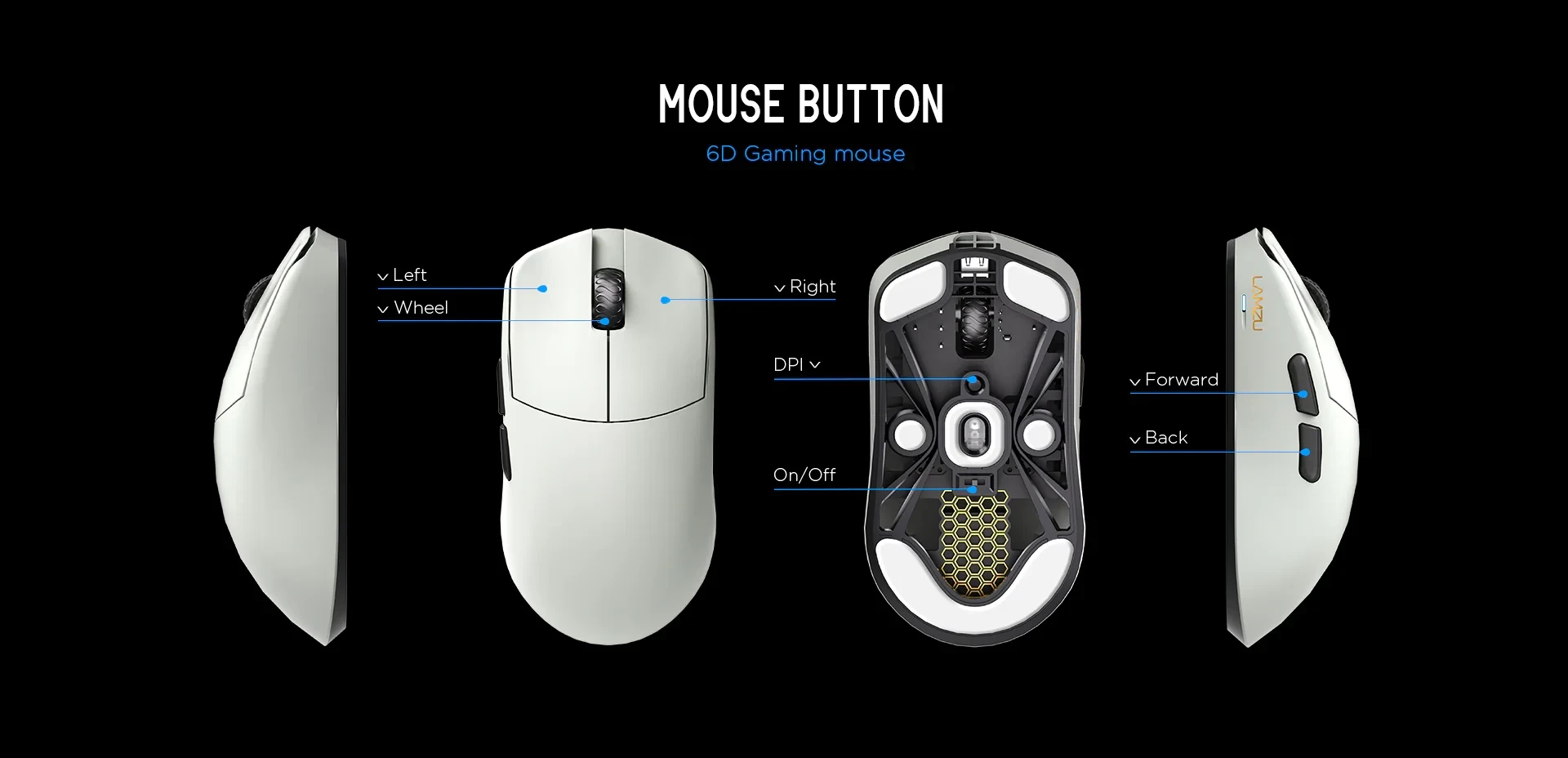 Lamzu професионална геймърска мишка MAYA X 8K - Wireless Gaming Mouse - Cloud Grey