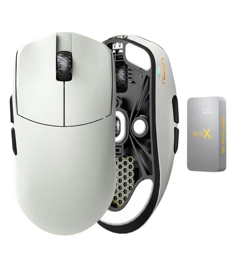 Lamzu професионална геймърска мишка MAYA X 8K - Wireless Gaming Mouse - Cloud Grey