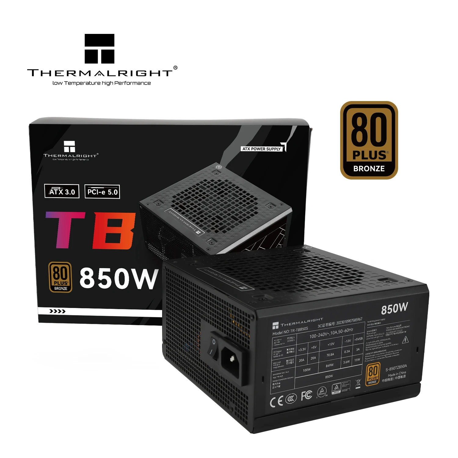 Thermalright захранване PSU ATX 3.0 850W Bronze - TR-TB850S