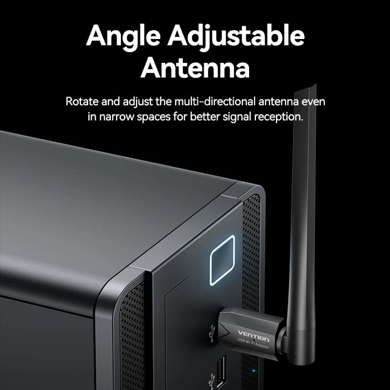 Vention безжичен адаптер WiFi USB adapter Dual Band, 650Mbps, Black - KDTB0